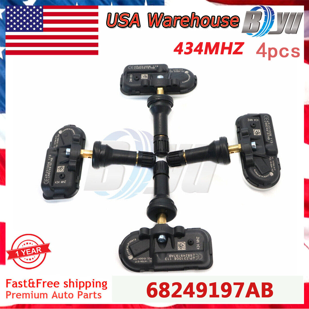 SET 4PCS TIRE SENSOR MONITOR TPMS For 2014-2022 for JEEP CHEROKEE for RAM 1500 2500 3500