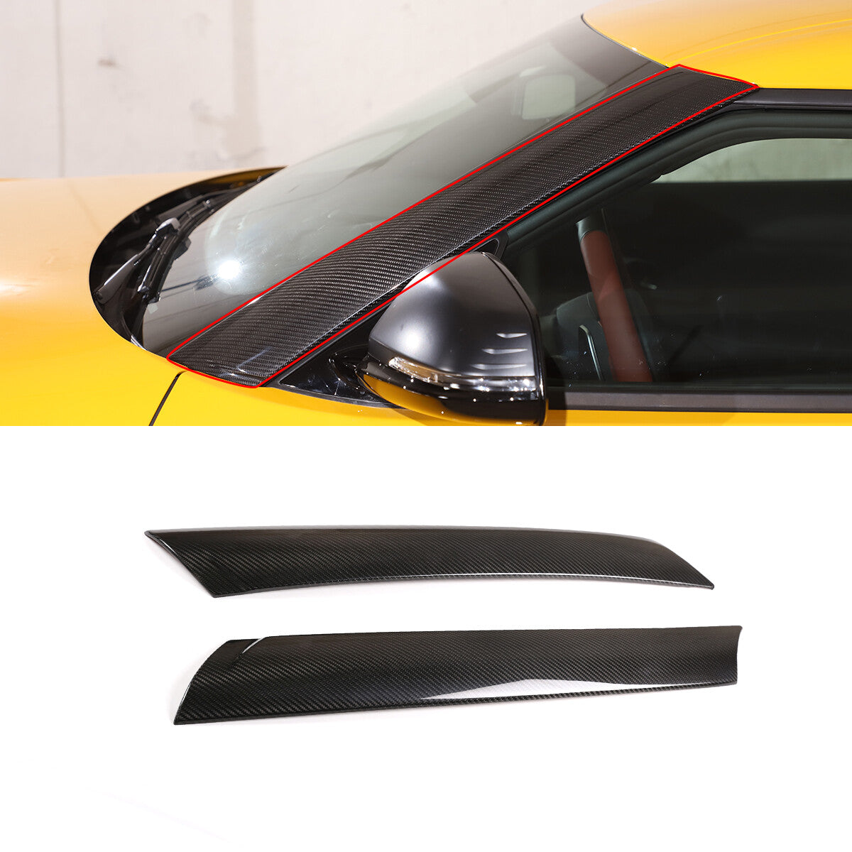 Carbon fiber electric door switch button frame decorative cover for Corvette C7 14-19