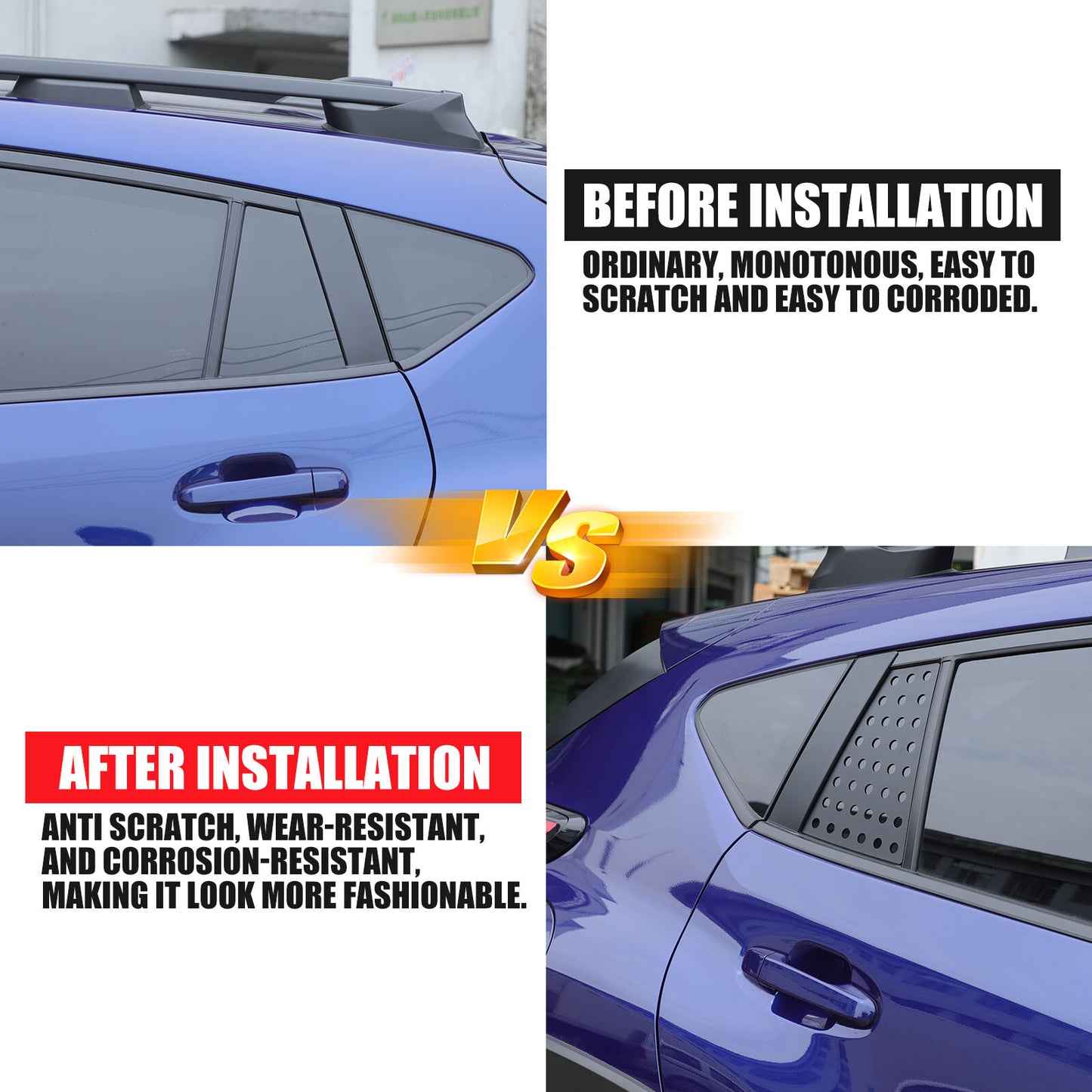 2-Pack Rear Quarter Window Glass Panel Covers for Subaru Crosstrek 2024-25