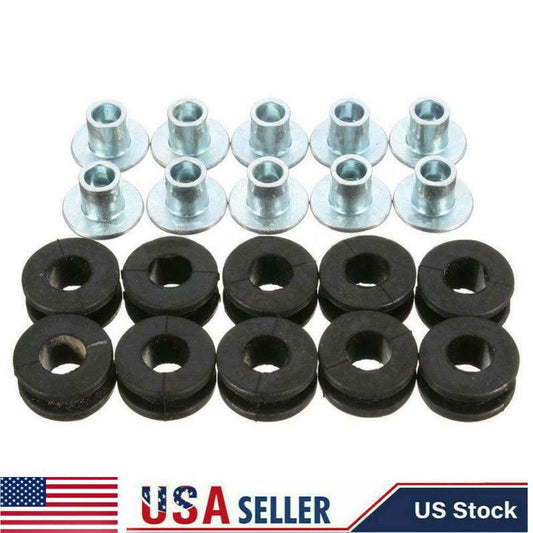 10Pcs Motorcycle M6 Rubber Grommets Bolt Pressure Relief Cushion Kit Replacement