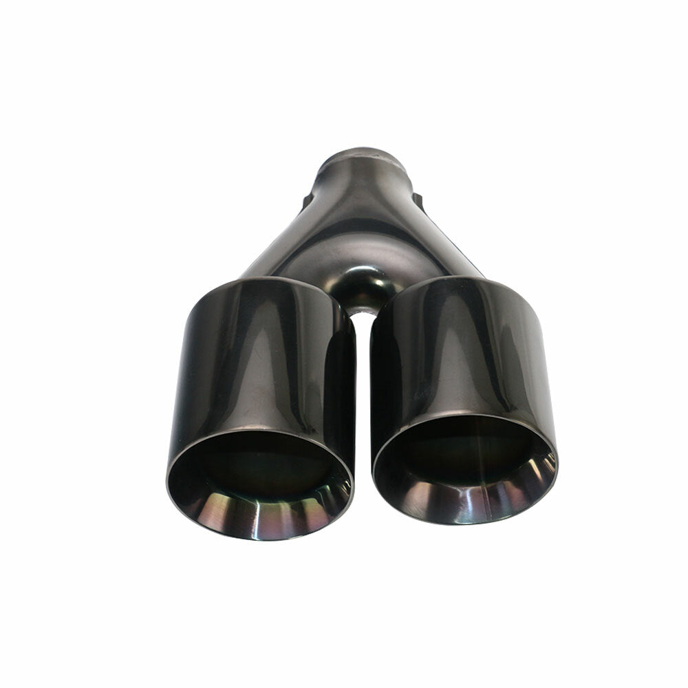 Black 2PCS Universal Dual Polished Exhaust Tip Double Wall 2.5'' ID 3.5 OD