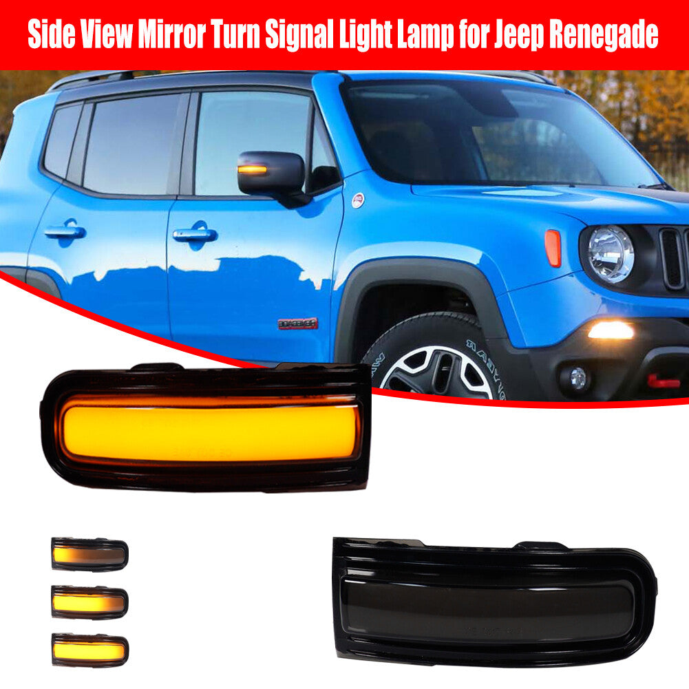 [Plug and Play] Sequential LED side mirror signal lights 2 pieces suitable for 15+ for Jeep Renegade- v