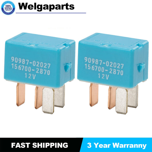2X Air Conditioner Relay for 1968-21 for Toyota for Corolla 1.2L 1.6L 1.8L 90987-02027