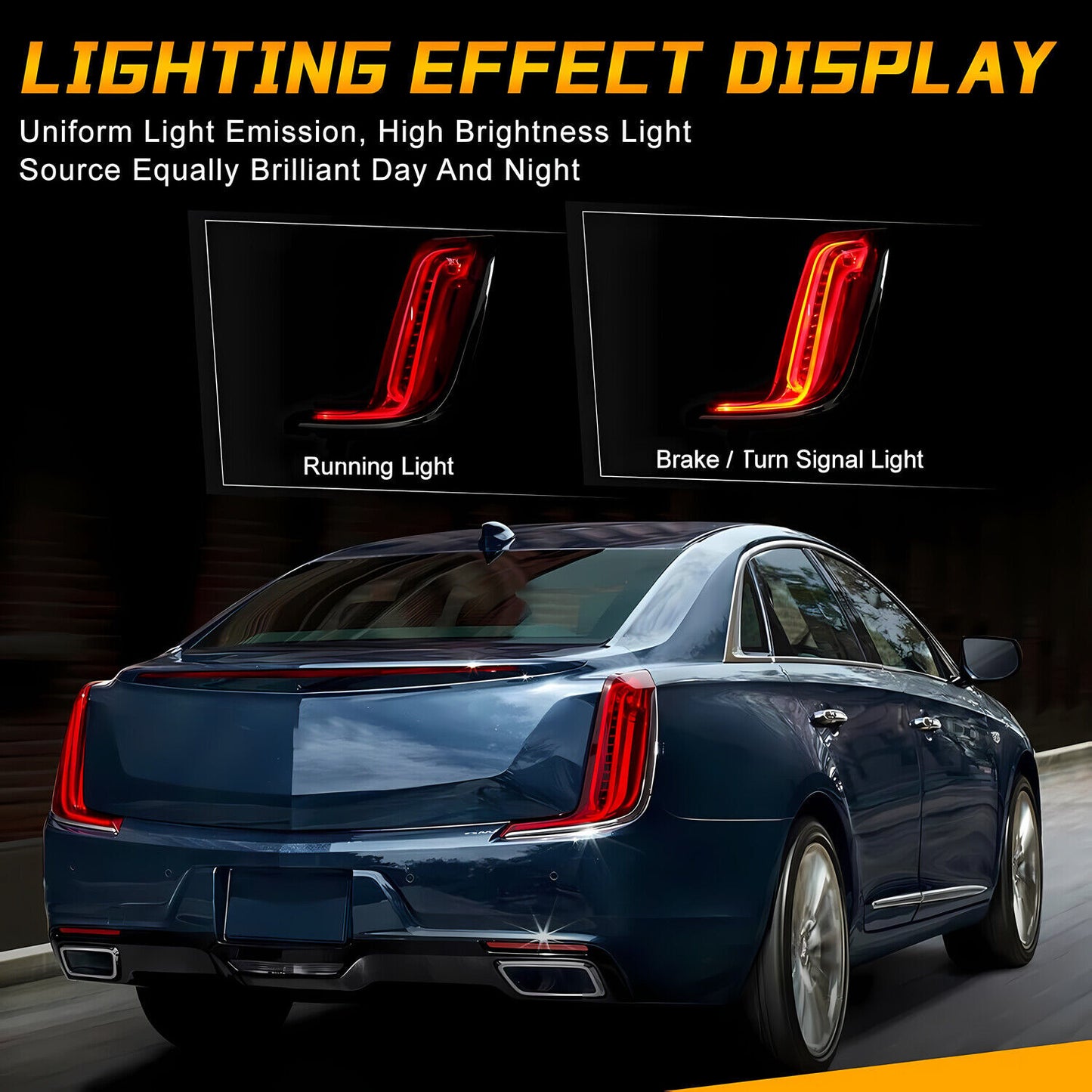 Red right rear passenger full LED taillight assembly available on 2018-2019 for Cadillac XTS