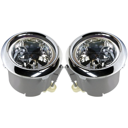 2Pcs For Santa Fe 2001-06 Left+Right Front Bumper Fog Light Chrome Replacement