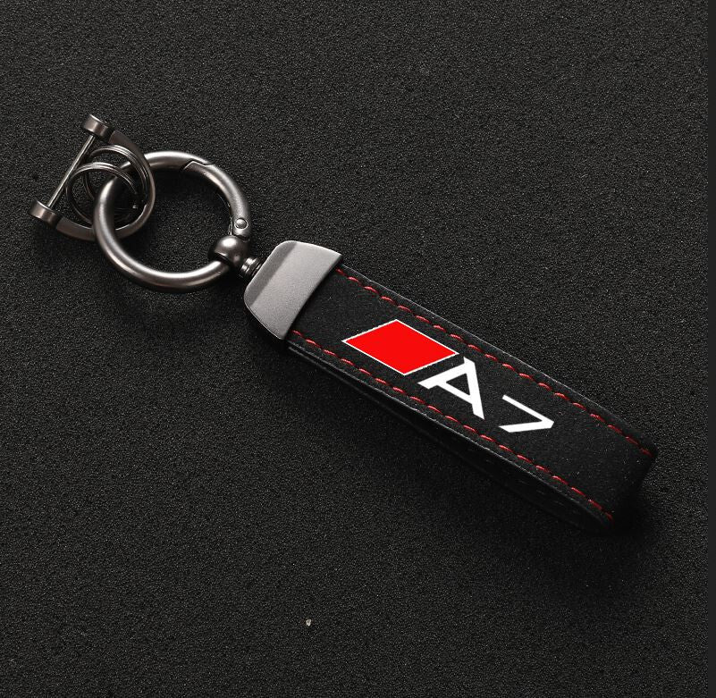 Carbon fiber leather black car keychain keychain suitable for Cooper S R56 R55 R60 R61- v