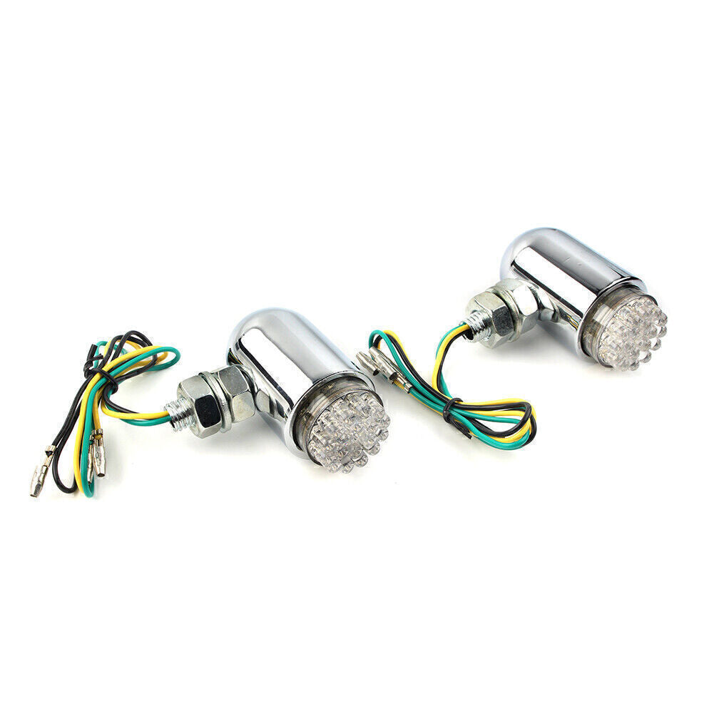 2¡ÁCustom Chrome Brake Running Turn Signal Tail Lamp Motorcycle Cruiser Universal Q