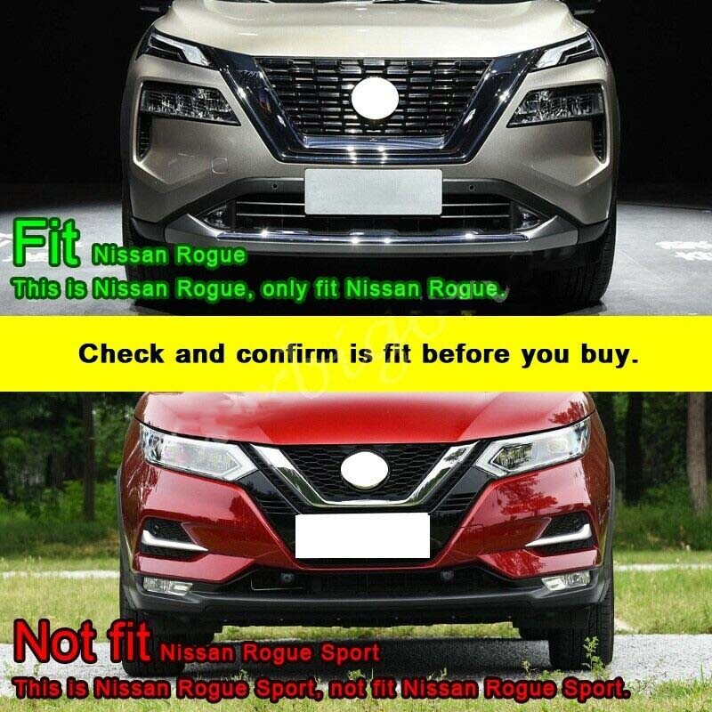 Chrome Headlight Front Bumper Cover for Nissan Rogue 2021-23 Accessories