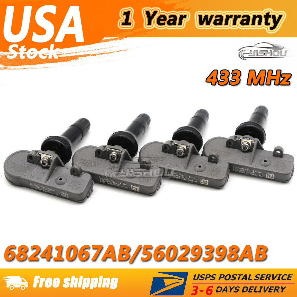 (4) 68241067AB 56029398AB for CHRYSLER for JEEP for DODGE TPMS TIRE PRESSURE SENSOR Q