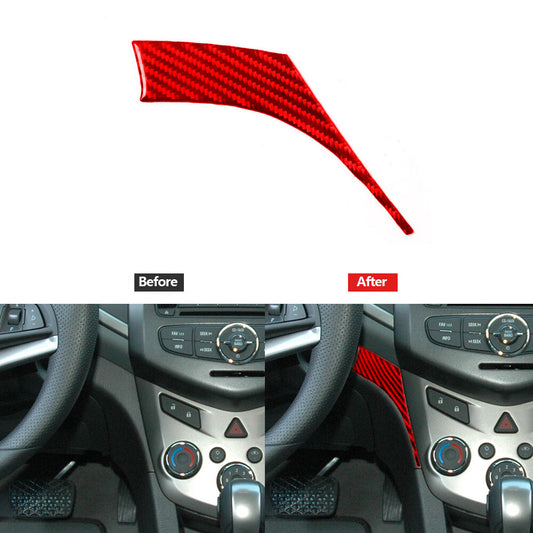 Red Carbon Fiber Water Cup Holder Side Cover Strip for Corolla 2014-2018 v