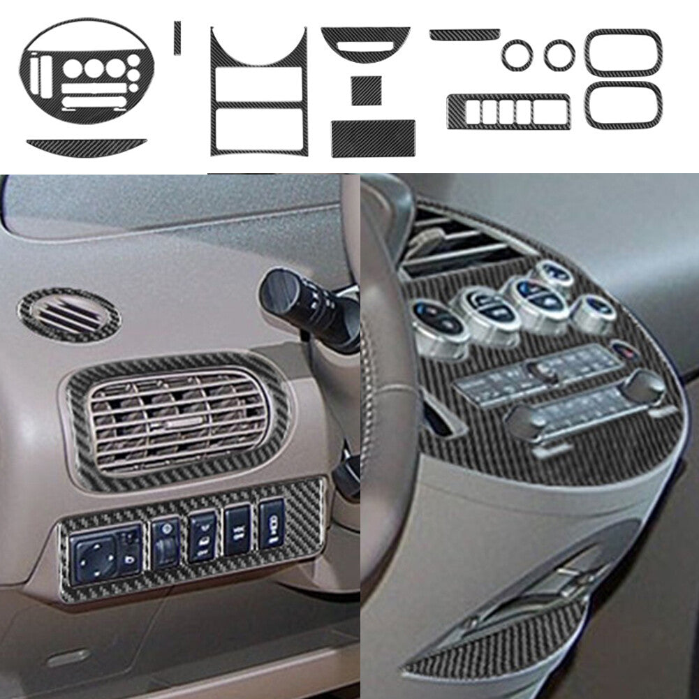 13Pcs Interior Decorative Cover Trim Carbon Fiber for Nissan Quest 2004-2006