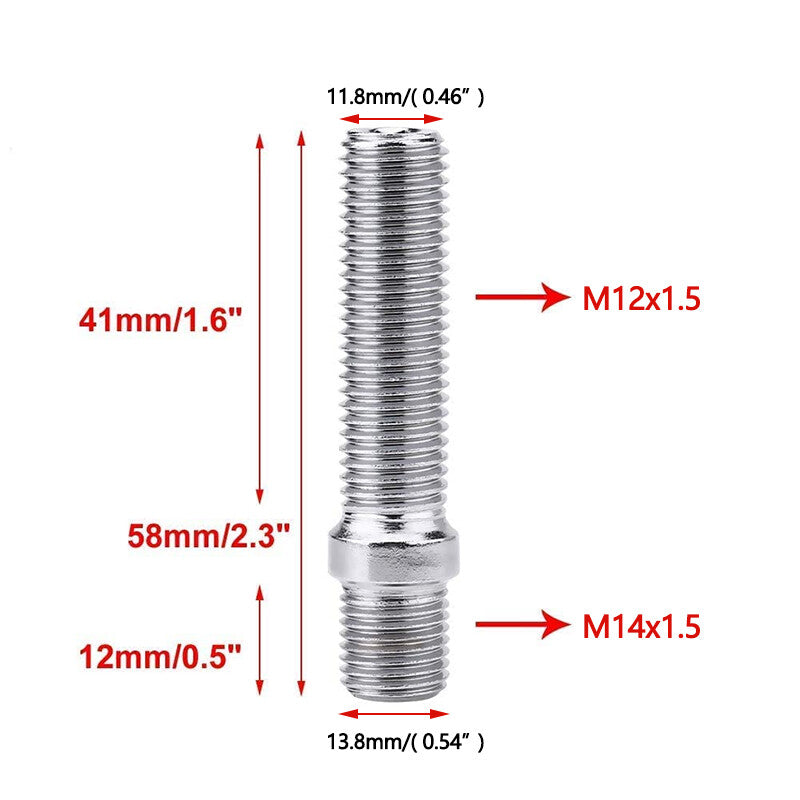 20¡ÁExtended Wheel Studs Conversion Lug Bolt Screw Adapter Kit M141.5 to M12x1.5