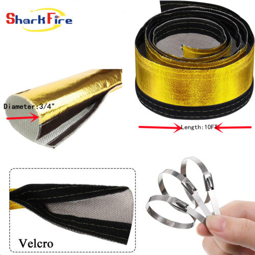 10-foot aluminum-coated fiberglass heat-wrapped wire protective barrier cover