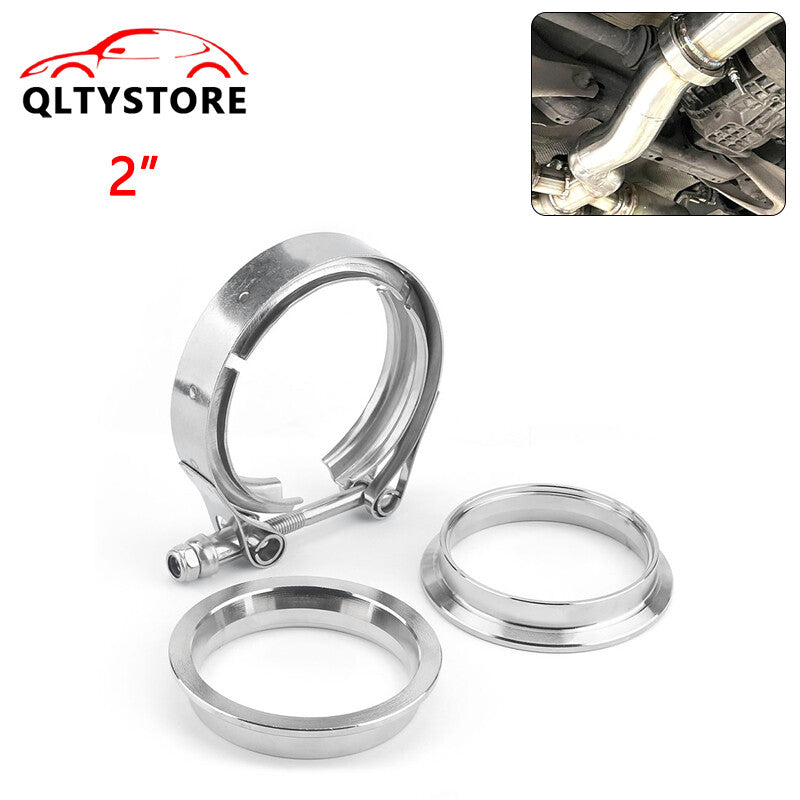 2 2 Inch Stainless Steel V-Band Flange Clamp Kit for Turbo Exhaust Pipes