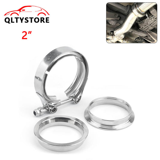 2 2 Inch Stainless Steel V-Band Flange Clamp Kit for Turbo Exhaust Pipes