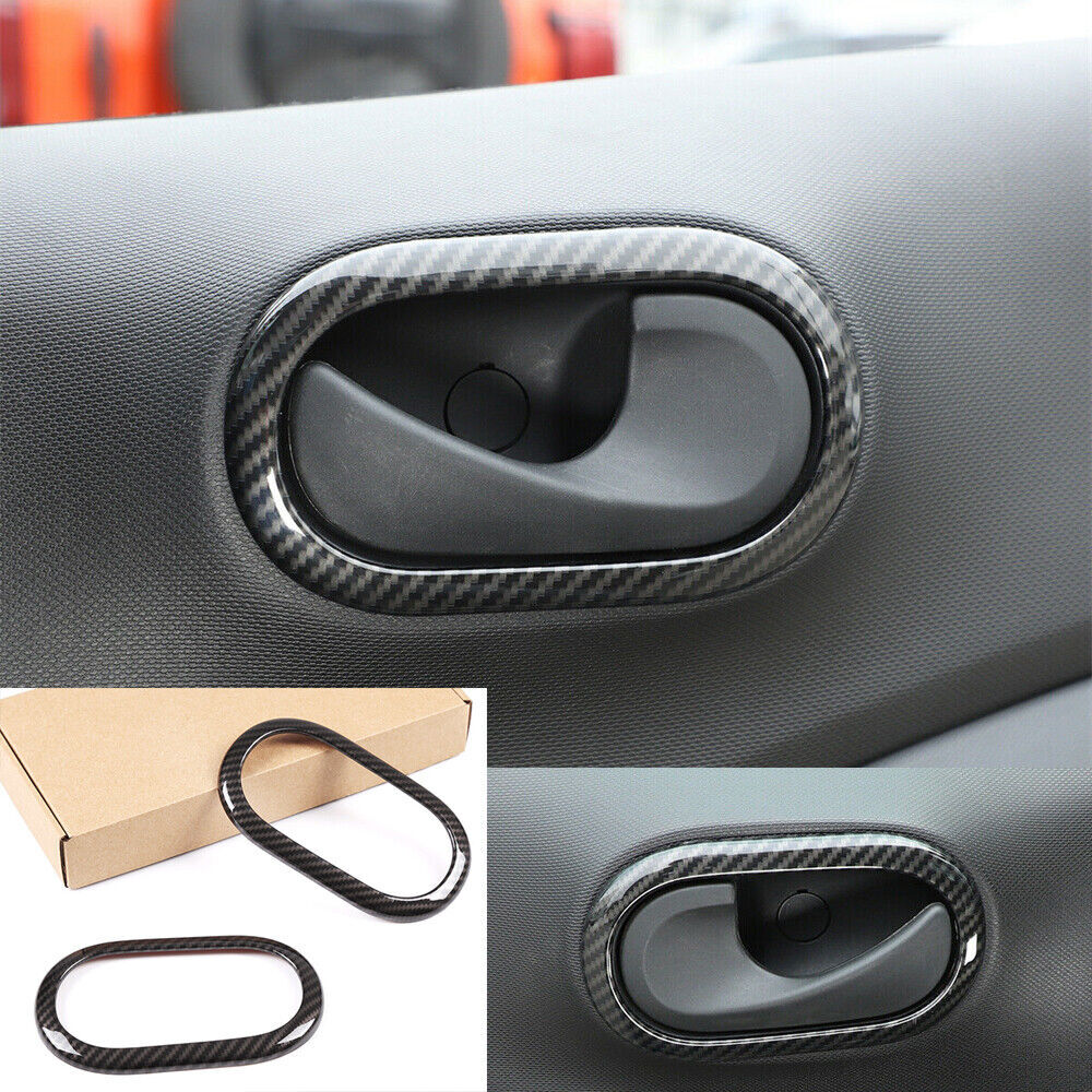Carbon fiber ABS interior door handle cup covers are suitable for Smart 2015-20 n
