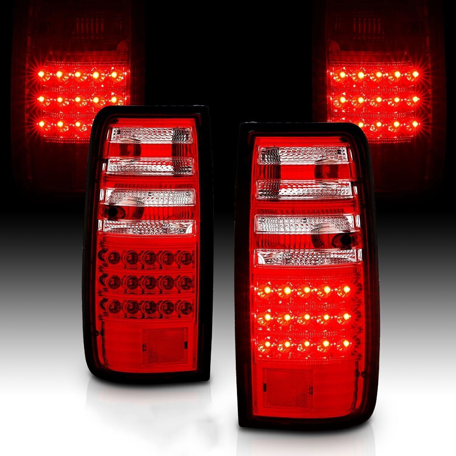 2X LED Taillights Lamp Clear Red for Toyota for Land Cruiser LC80 FJ80 4500 90-1997