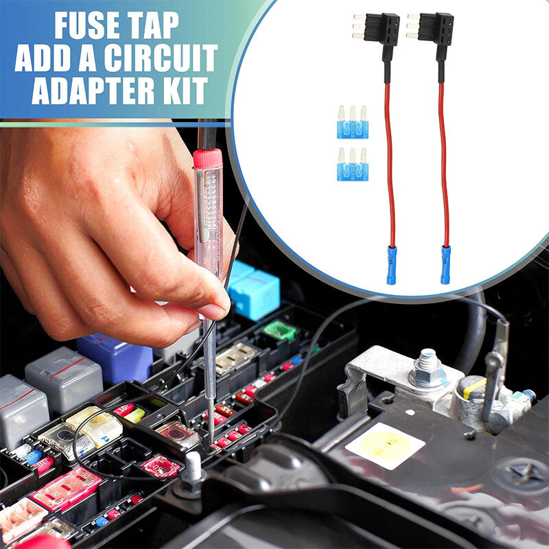 2pcs Car Fuse Tap Add a Circuit Adapter with 2pcs 15A Micro3 ATL Blade Type Fuse