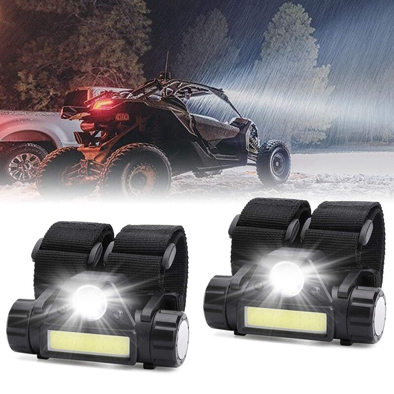 2-Piece LED Roller Mounted Dome Lights for UTV All-Terrain Vehicles RZR Viking YXZ Rhino Wolverine- n