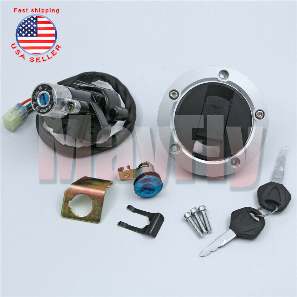 Fit For GSX 650 1250 GSF 1200 Ignition Switch Fuel Gas Tank Cap Lock Key Set