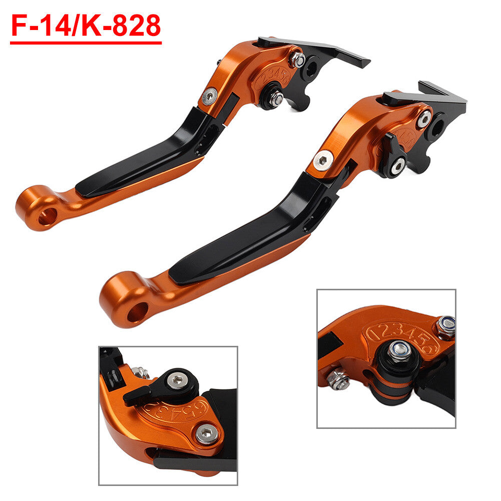 CNC Folding Extendable Brake Clutch Levers for Kawasaki Z1000 ZX9R ZX6R Orange Q