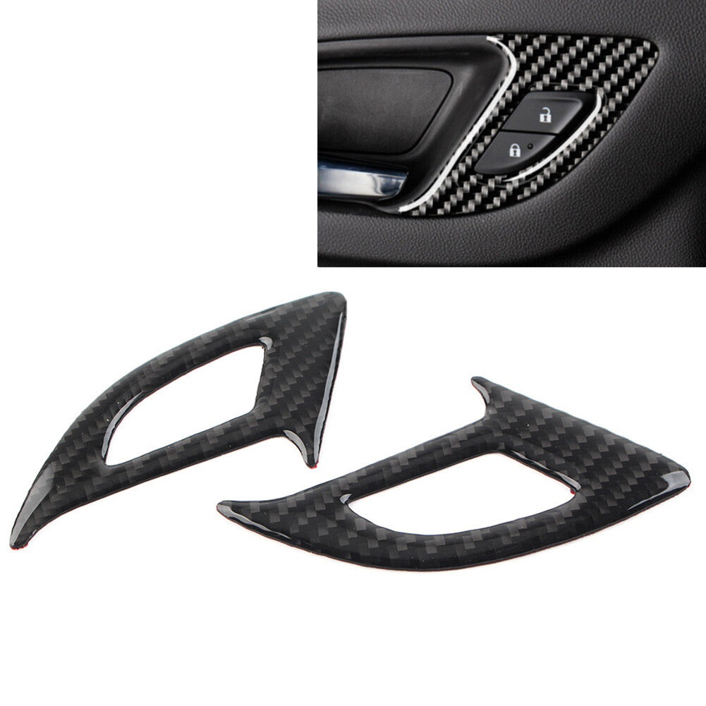 2 Pcs Door Switch Panel Cover for Chevrolet Equinox 2017-2022 Carbon Fiber Black