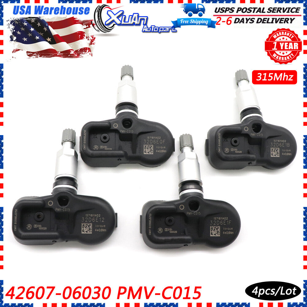 4-pack Tire Pressure Sensors (TPMS) for 2016-2022 Tacoma Alloy Wheels 315MHz v