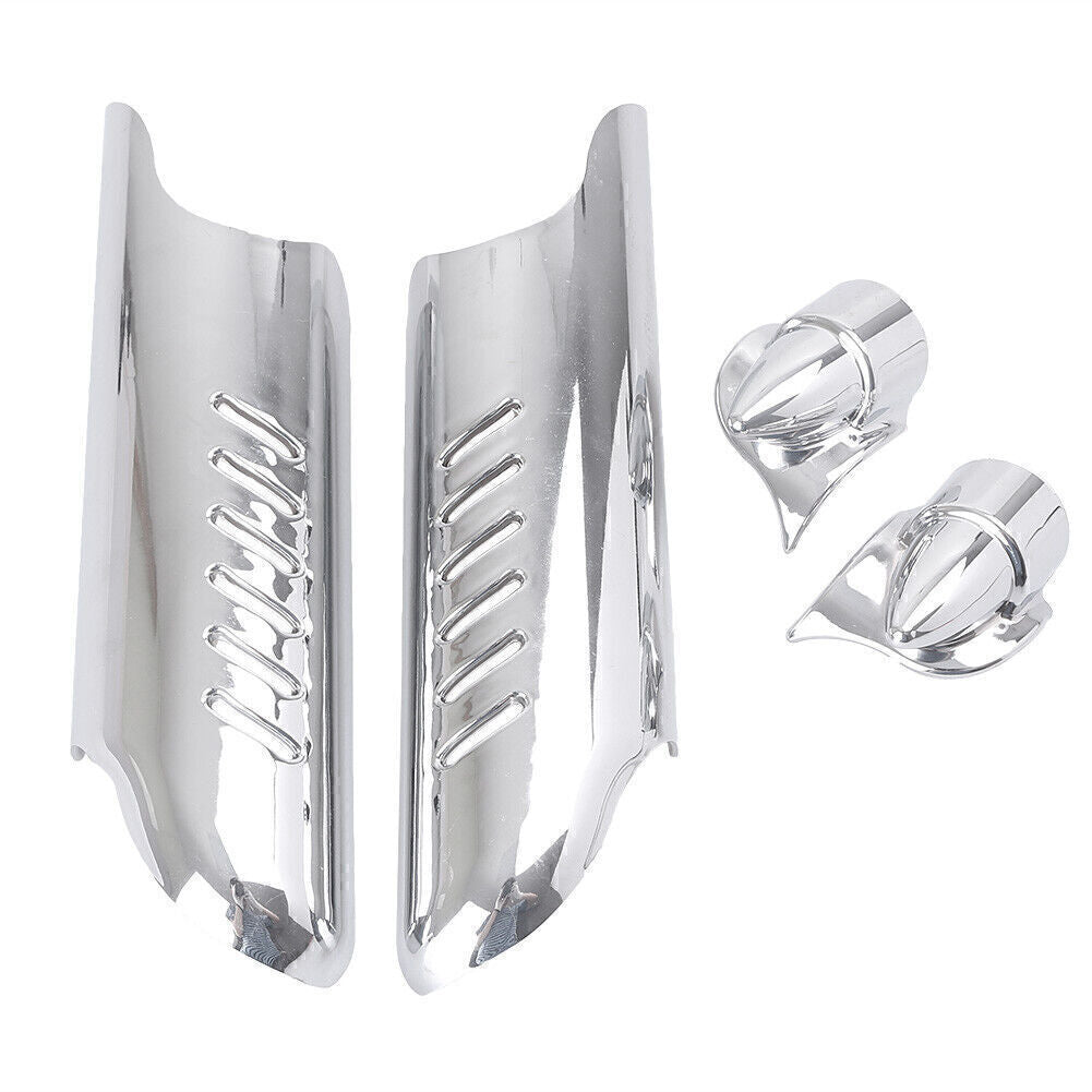 Chrome Lower Fork Leg Deflector Shield Fit for Harley Touring Electra Glide Classic