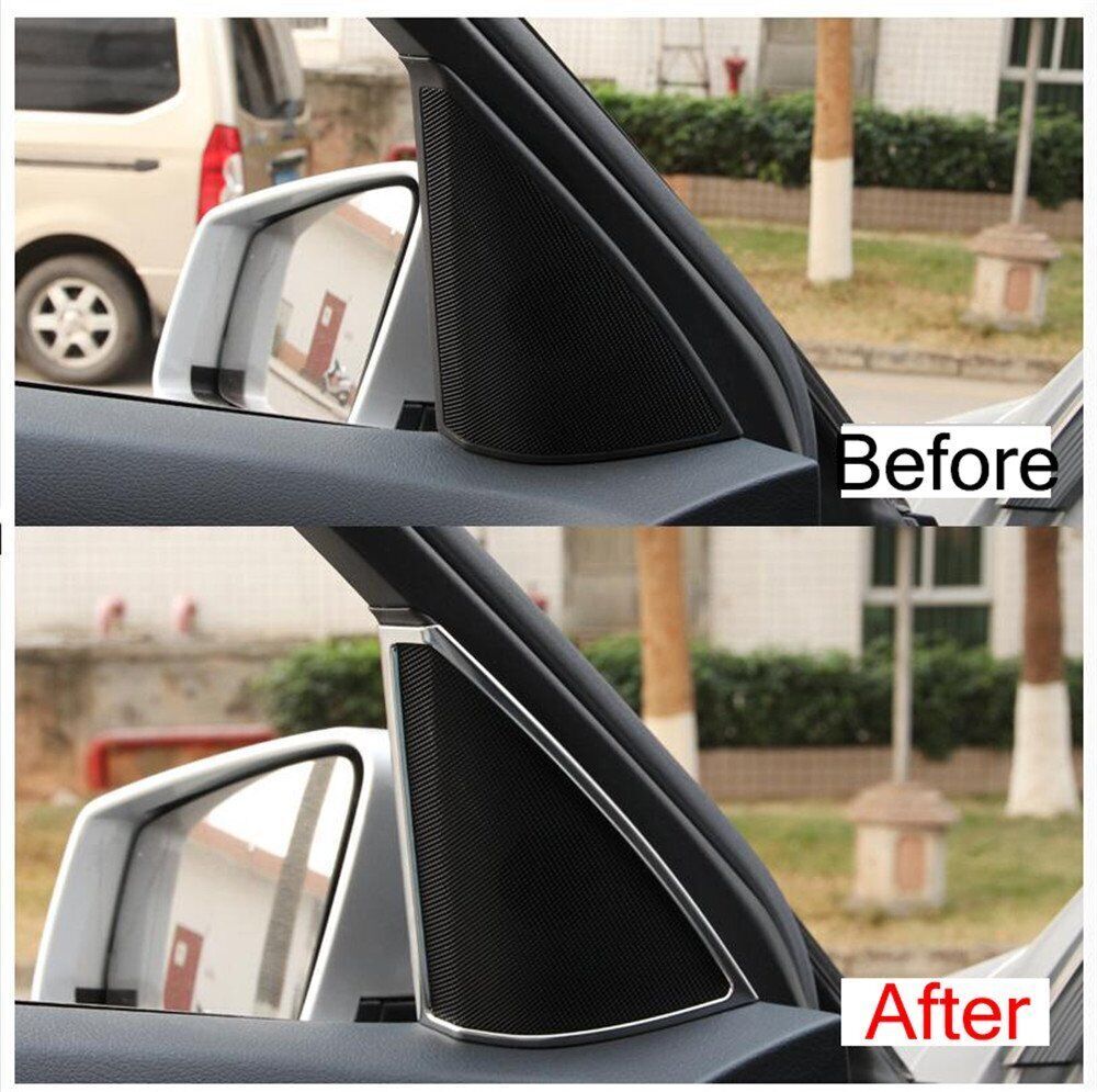 Silver ABS door tweeter protective covers suitable for C-Class W204 2007-14 n