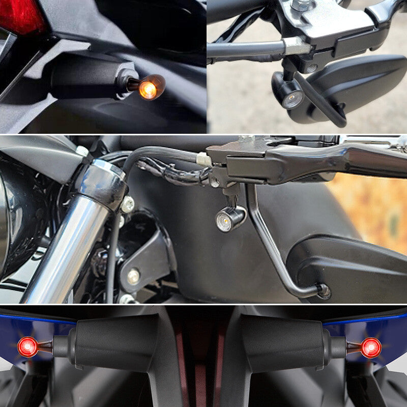 2X Motorcycle Bullet for Mini Turn Signals Blinker Light Brake Lamp Amber Red LED