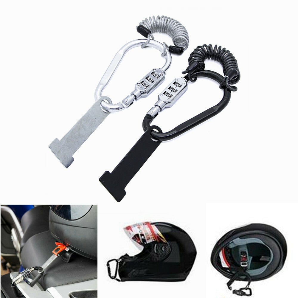 Set Helmet Security Lock T-bar 3-Digit Combination Cable Security Locking Chain Q