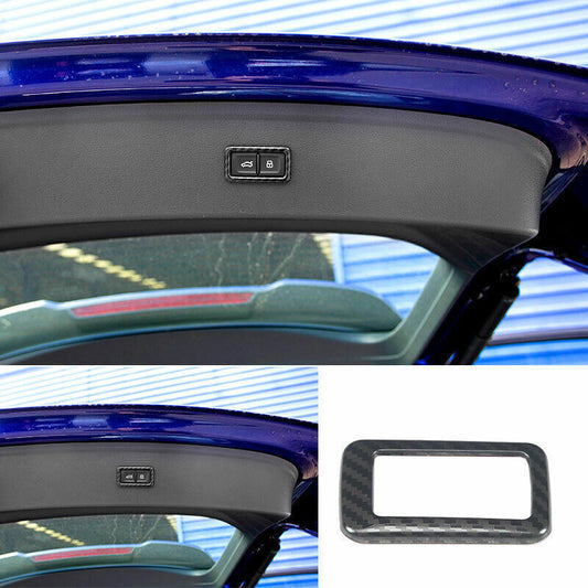for Audi Q5 2018-23 Carbon Fiber Look Tailgate Rear Door Button Cover Trim 1PCS