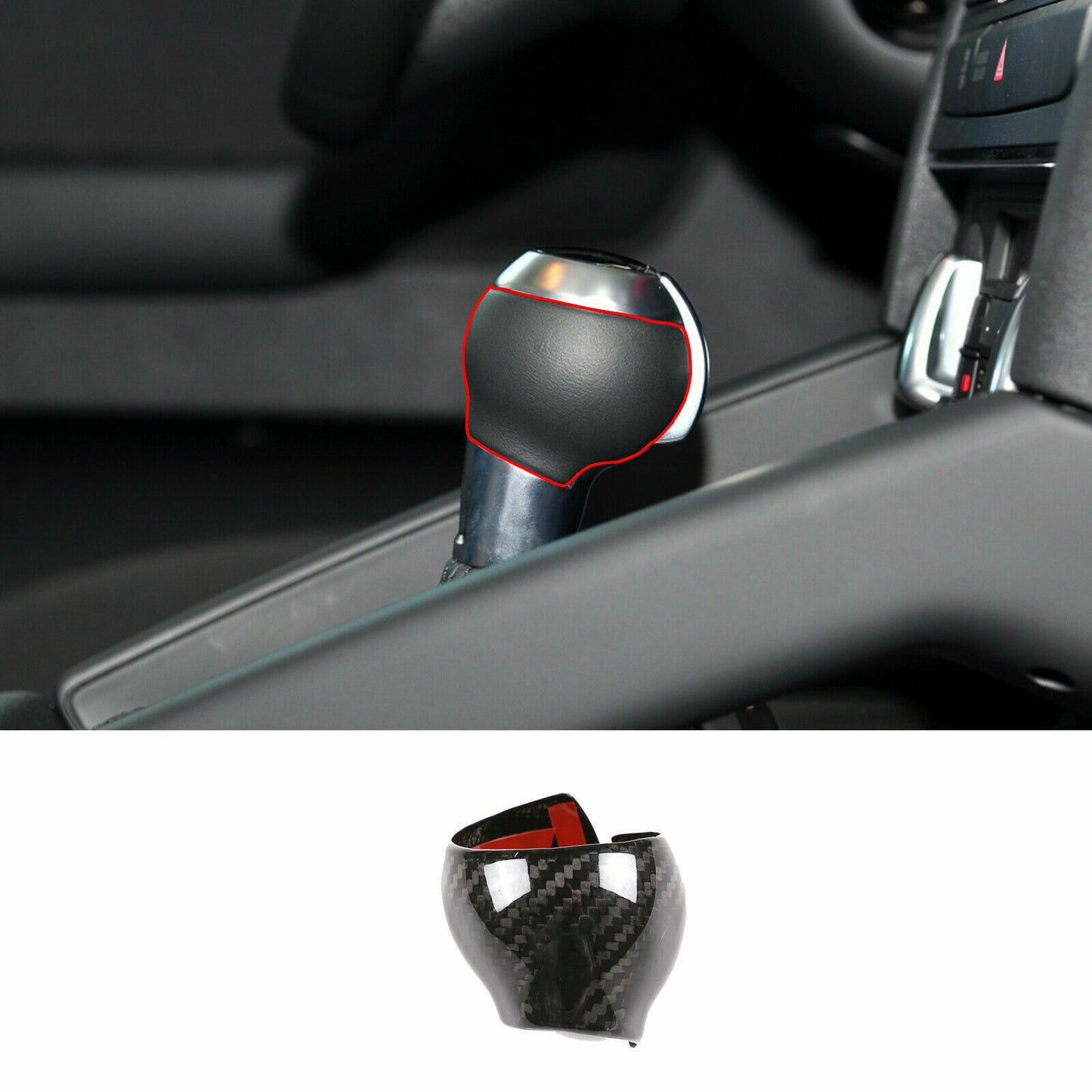 carbon fiber gear shifter head cover for Audi A3 S3 8V 2014-2018 models. n