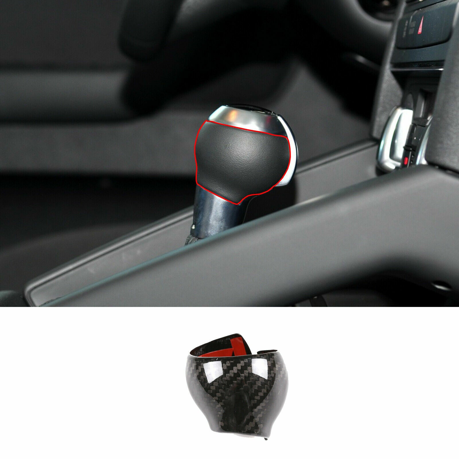 carbon fiber gear shifter head cover for Audi A3 S3 8V 2014-2018 models. n