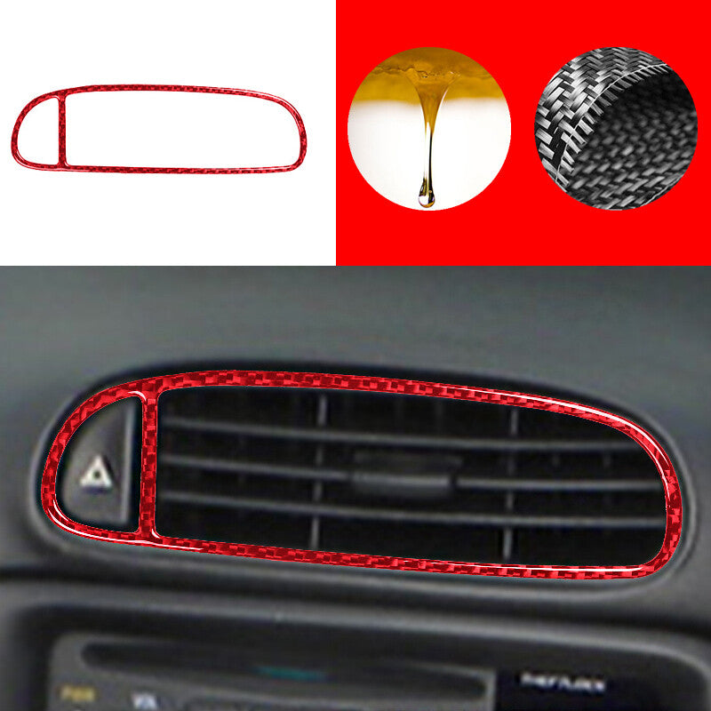 Red carbon fiber center vent cover trim for Corvette C5 1998 - 2004 - n