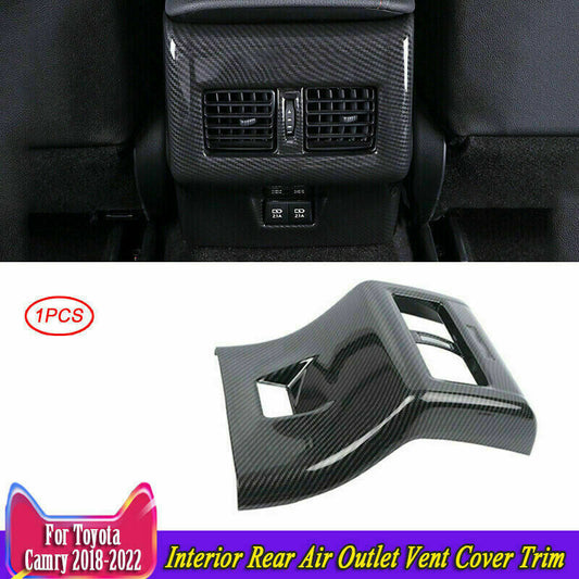 for Toyota for Camry 2018-2023 Carbon Fiber Interior Rear Air Outlet Vent Cover Trim