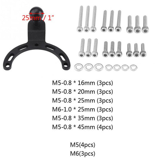 Motorcycle Gas Tank Mount Adjustable GPS Phone Camera Bracket Holder with Bolts Q