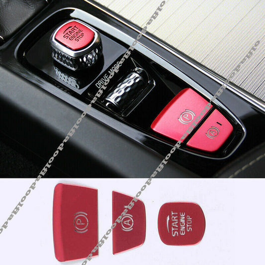 2019-2022 for Volvo S60 Red Aluminum Electronic Handbrake Button Panel Trim 3X