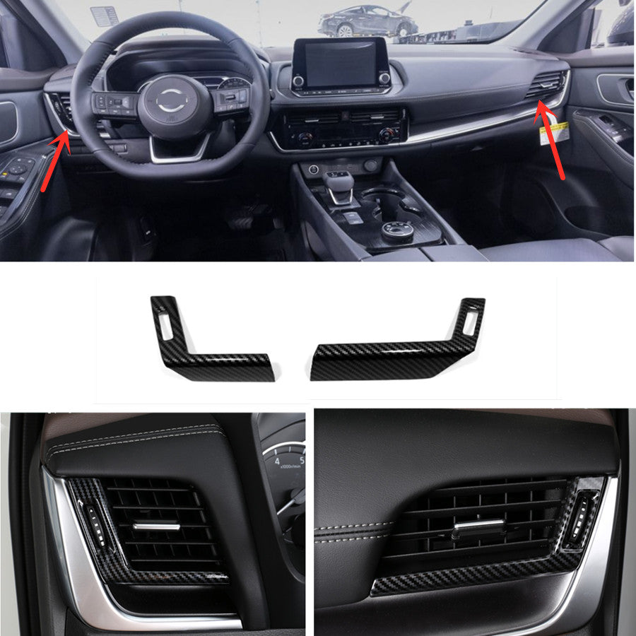 For Rogue 2021-2023 Dashboard Air Vent Cover Trim Carbon fiber Kit v