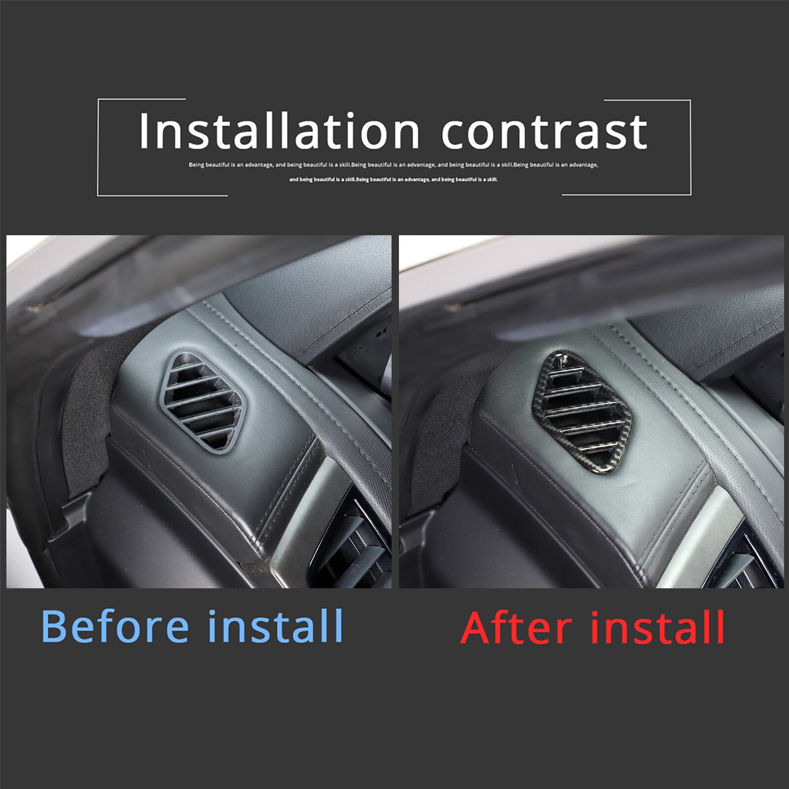 Carbon fiber dashboard AC vent socket frame trim for Jaguar F Model 2013-2024 n