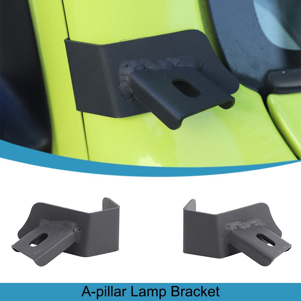 2PCS Black A Pillar Light Bracket LED Work Light Bar for Suzuki for Jimny 2019-2023