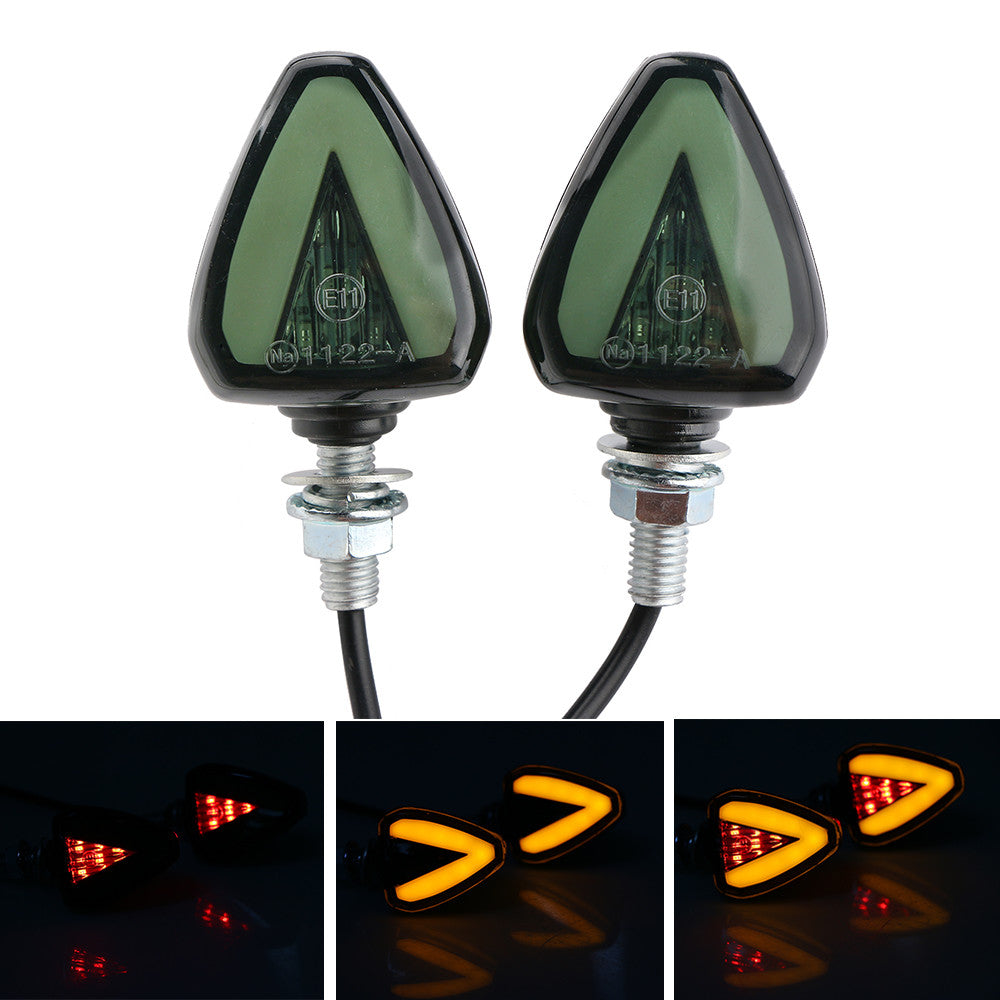Motorcycle LED turn signal E11 Emark indicator light, amber light, universal 12V, flashing.