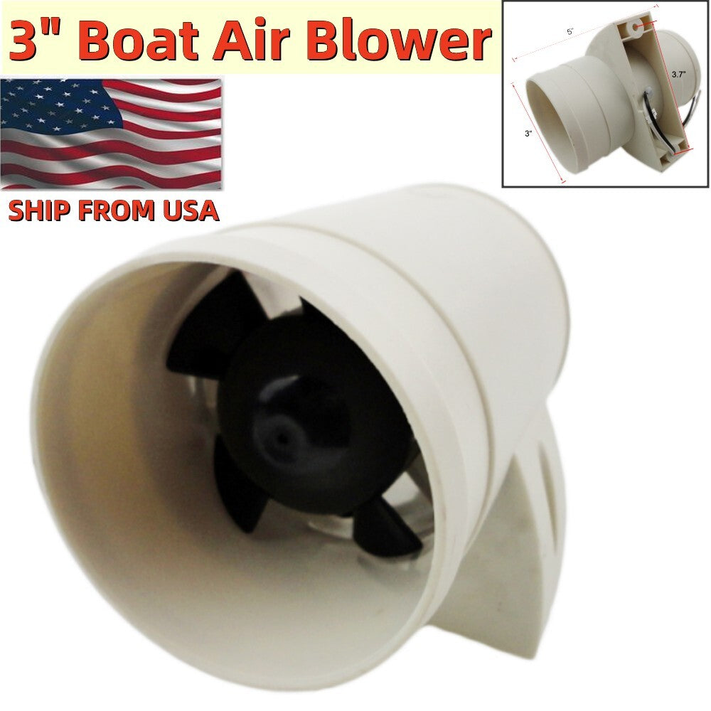3-inch boat/yacht direct exhaust cabin ventilation fan, 12V, 1 piece - n