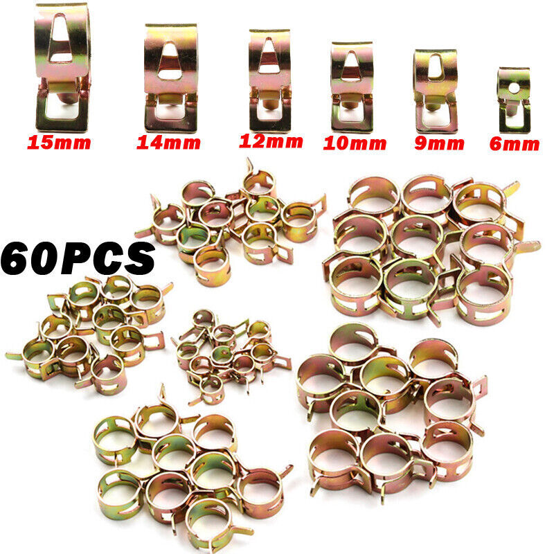 60Pcs Spring Band Type Action Vacuum Hose Pipe Clamp Low Pressure Air Clip Clamp