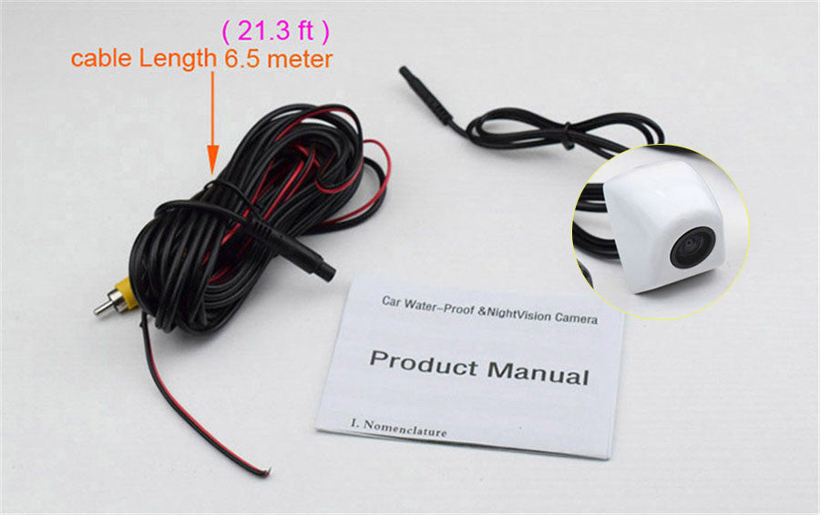 High-definition rearview parking camera for cars, waterproof, white, 170° wide-angle. n