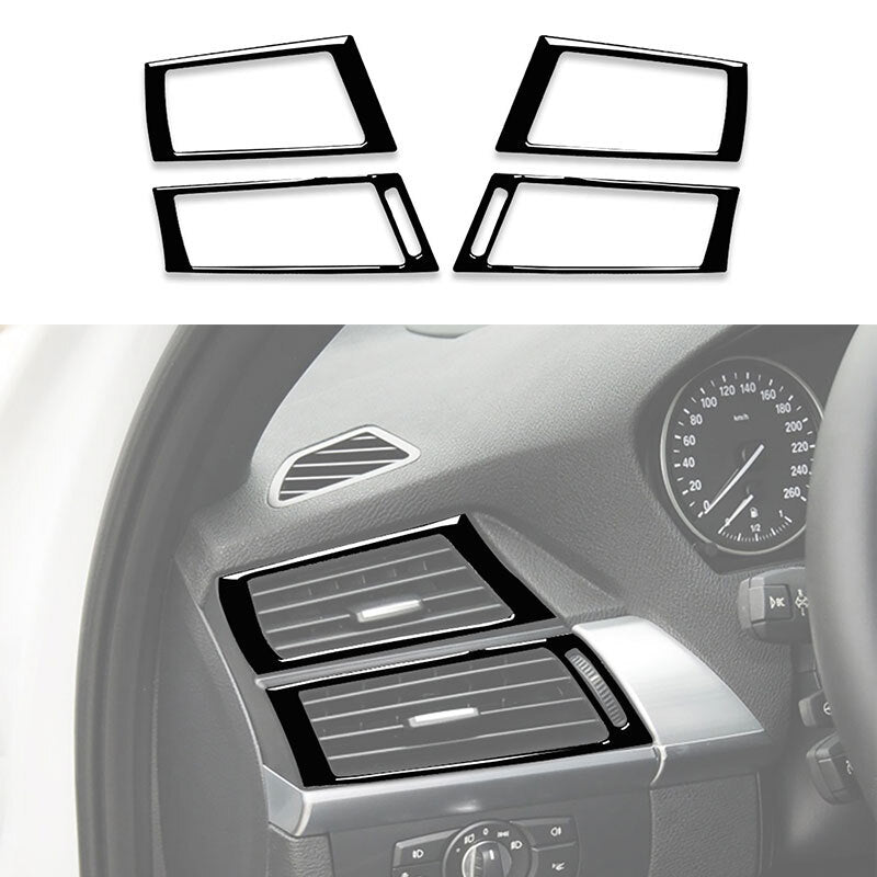 4pcs Glossy Black Air Vent Cover Trim Fit for Bmw X5 E70 X6 E71 2008 - 2013