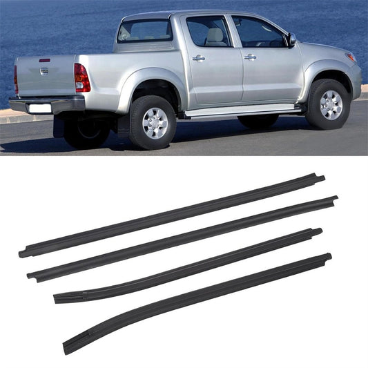 4× Outer Door Window Weatherstrip Seal Belt Moulding for Toyota Hilux 2005- 2014