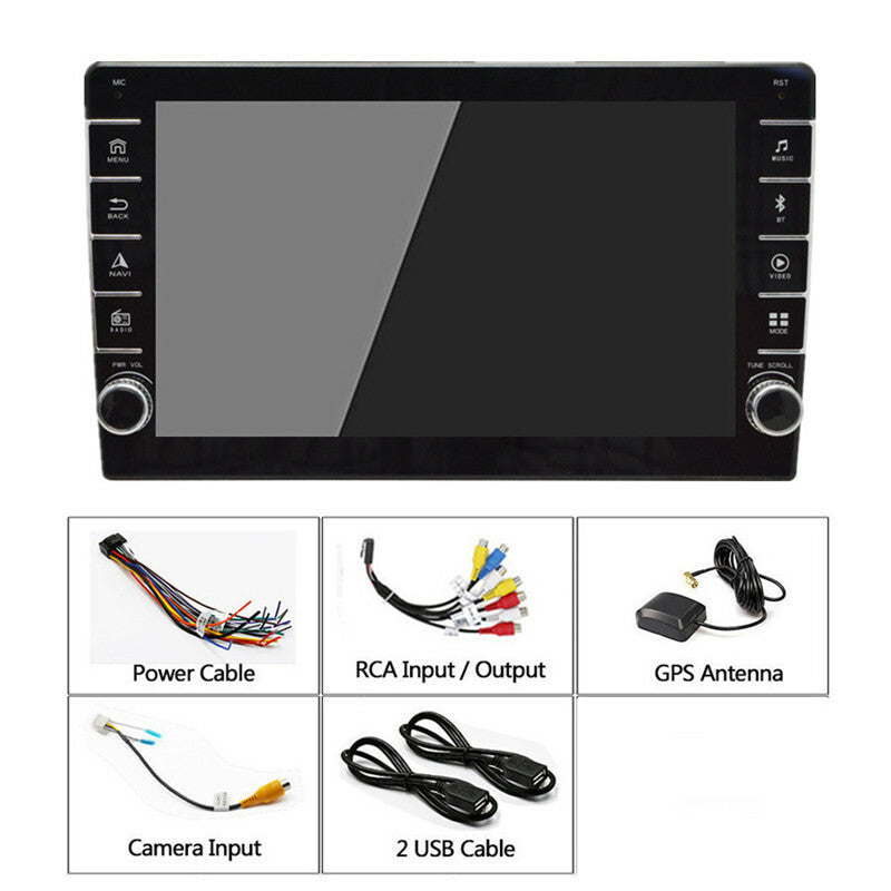 9in Android 1+16G 1Din Radio Car Multimedia Player Button Knob GPS Navigation