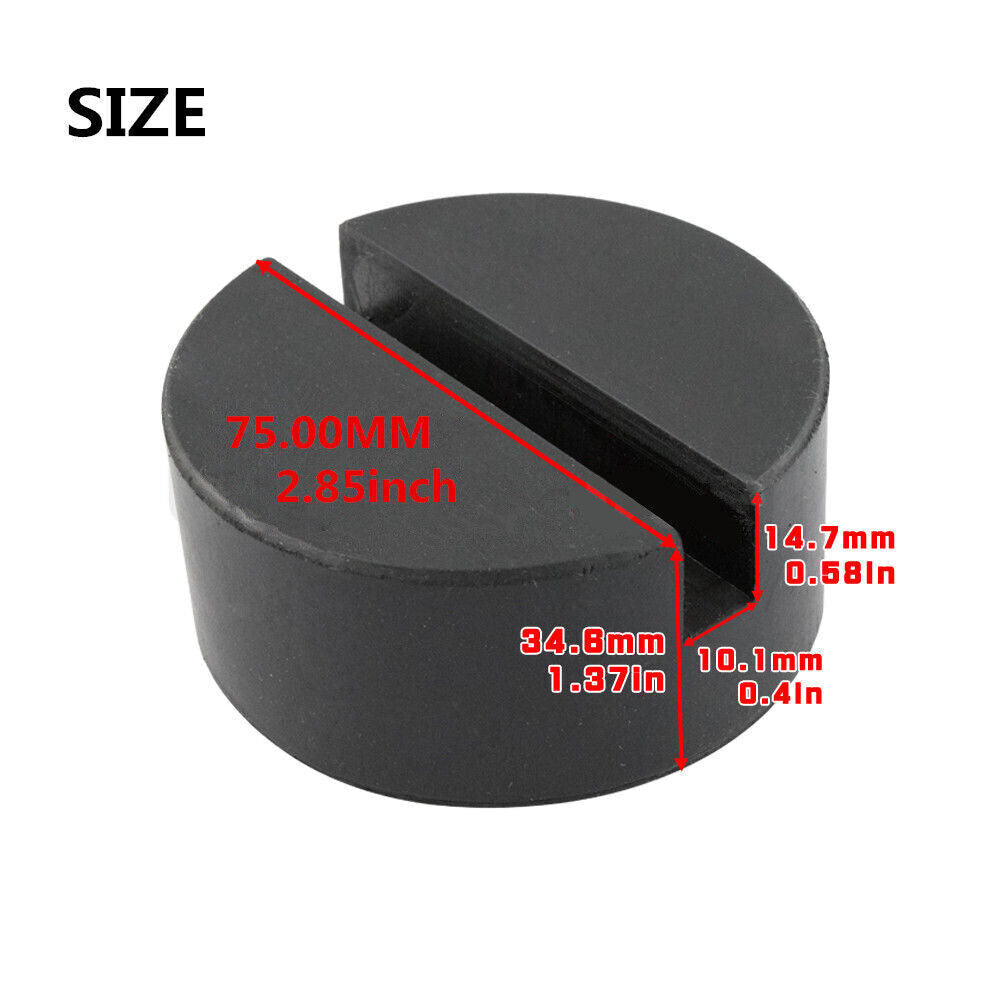 2 X Black Car Vehicle Slotted Frame Rail Floor Jack Rubber Pad Adapters US Stock Q