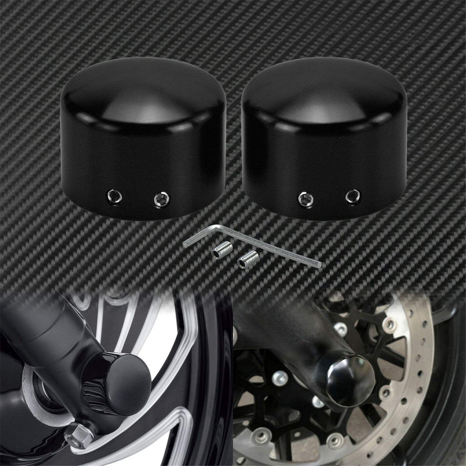Motorcycle Black Bar Shield Front Rear Axle Nut Covers Fit for Harley VRSC 02-11